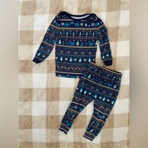 Holiday Christmas Polar Bear and Penguin Pajama Set